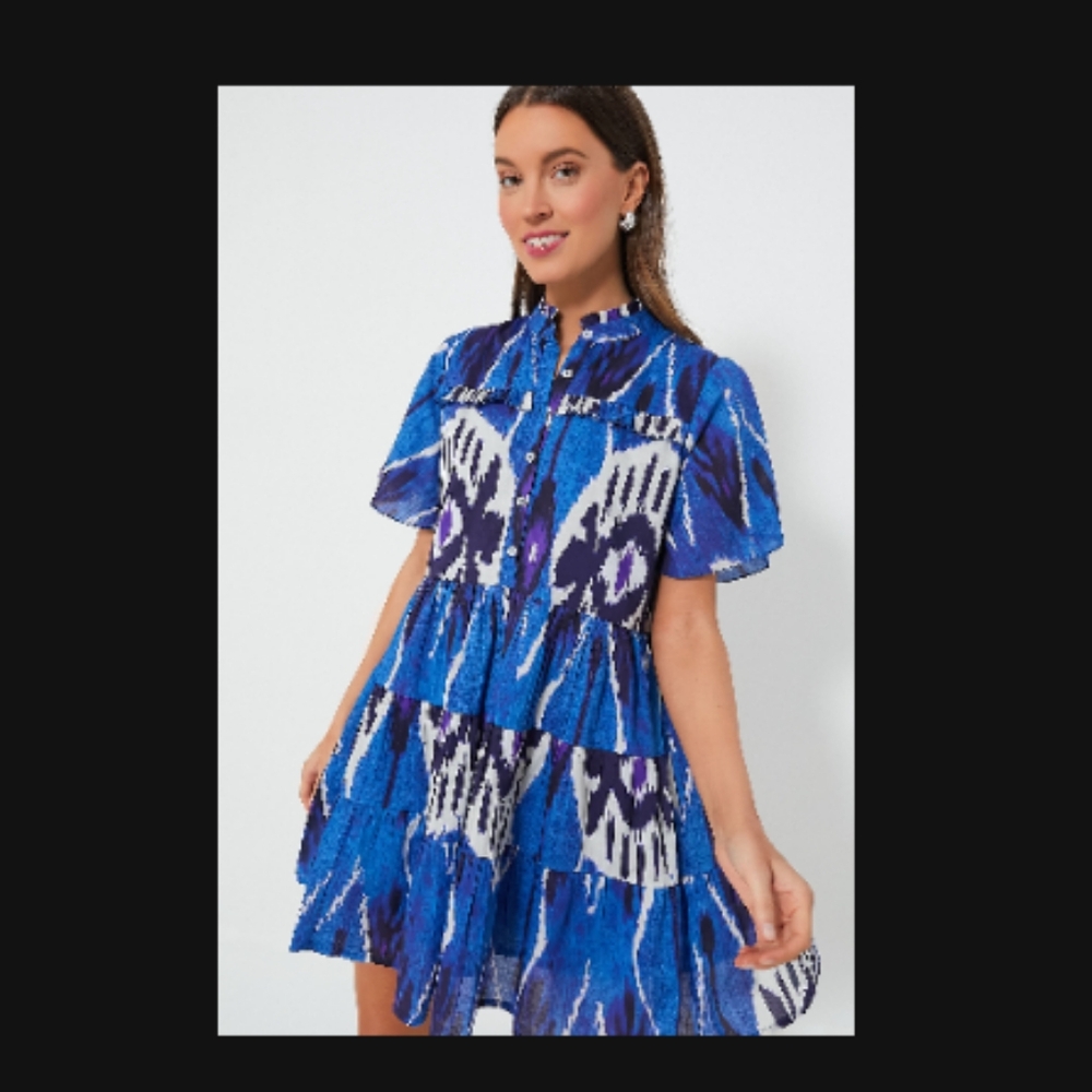 Ro's Garden Blue Bazaar Vibeka Short Dress size small